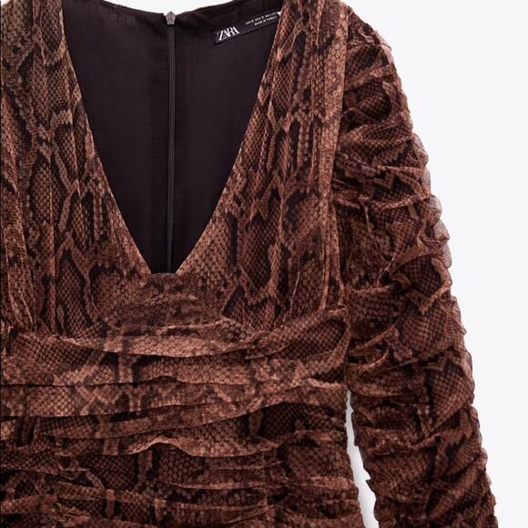 ZARA DRAPED TULLE DRESS - Picture 6 of 6